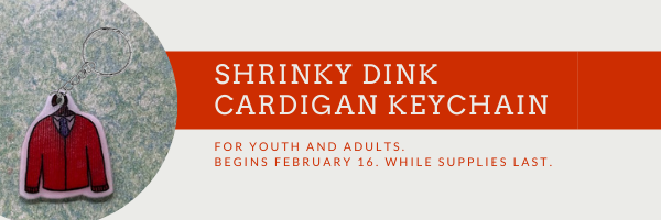 Shrinky Dink Cardigan Keychain