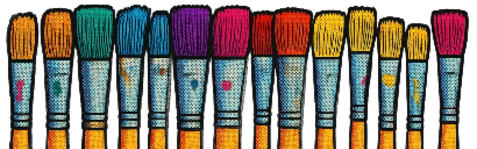 Image of Colorful Paint Brushes