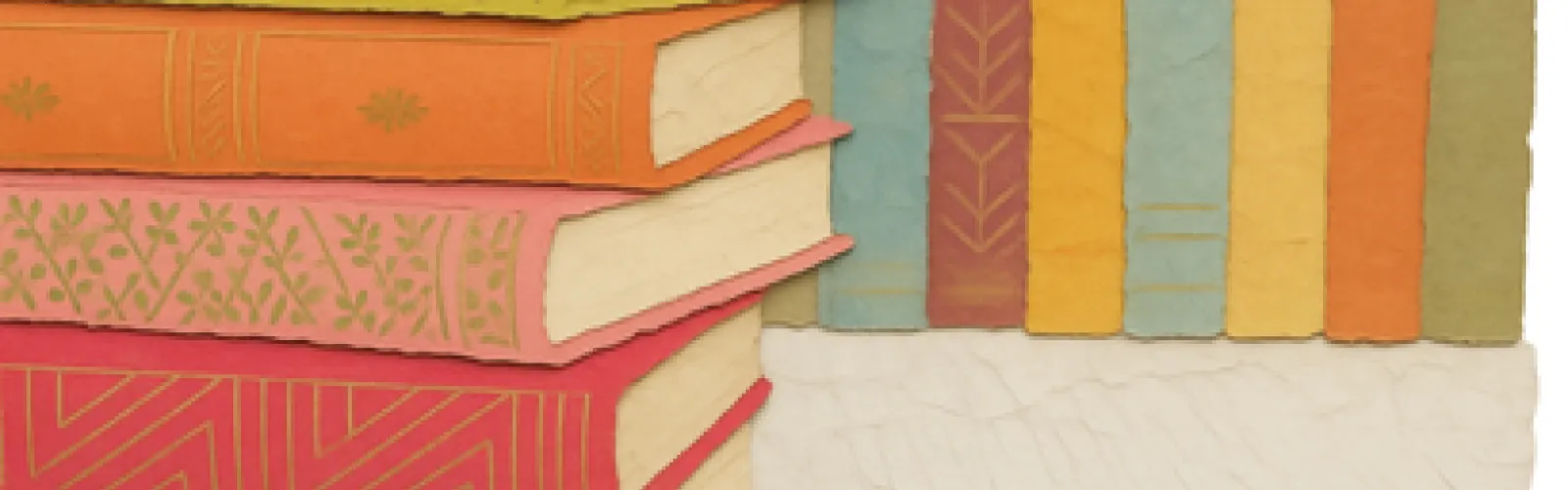 Scrapbook Style Image of Books